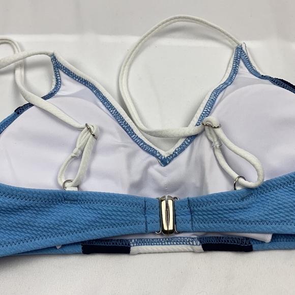 Cupshe Navy Blue White color block bikini size L - Picture 3 of 5